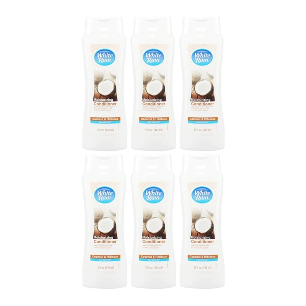 6 PACK White Rain Coconut & Hibiscus Moisturizing Conditioner 15 fl oz